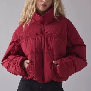 Urban Outfitters Red Puffer Jacket Coat
